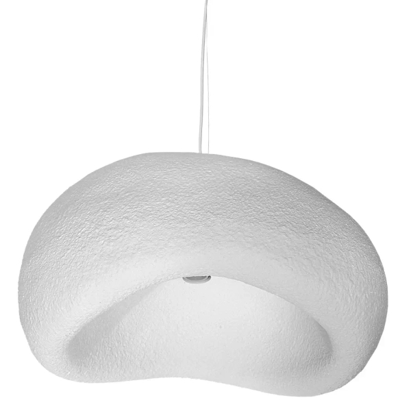 Biała lampa wisząca OSTIA 1690 1xE27 kopuła japandi
