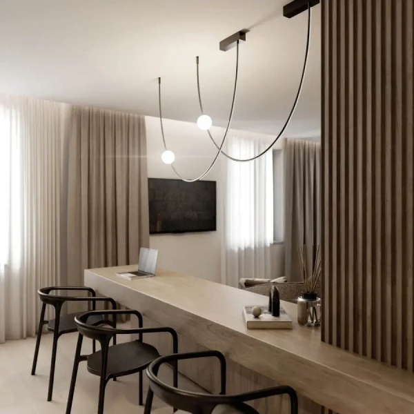 Podwójna sufitowa lampa 22249 LED 19W 3000K zwis czarny