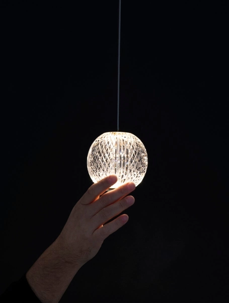 Glamour lampa wisząca LE42690 LED 4,2W kula kryształowa do salonu złota