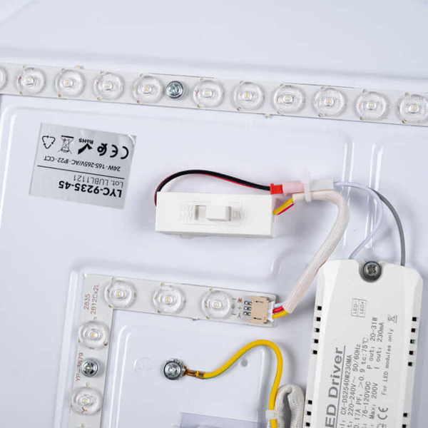 Plafon salonowy Piano ABR-POASY-24W LED 24W zmienna barwa drewniany biały