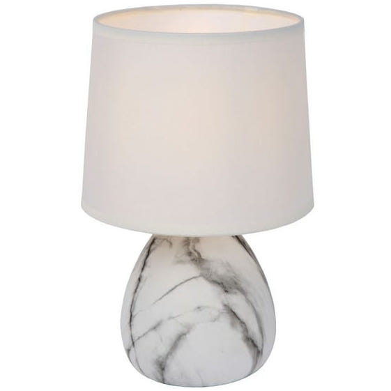 Ceramiczna LAMPA stołowa MARMO 47508/81/31 Lucide abażurowa LAMPKA nocna stojąca biała
