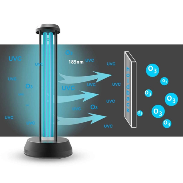 Antybakteryjna LAMPA stojąca MDECO AR-UV-DL-01 metalowa OPRAWA bakteriobójcza do dezynfekcji