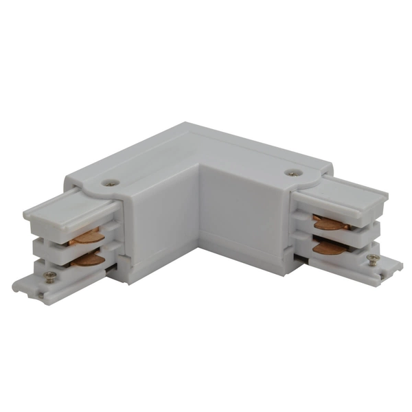 Kątowy L-łącznik szynoprzewodu TRACK AZ2984 do 3-fazowej szyny biały prawy