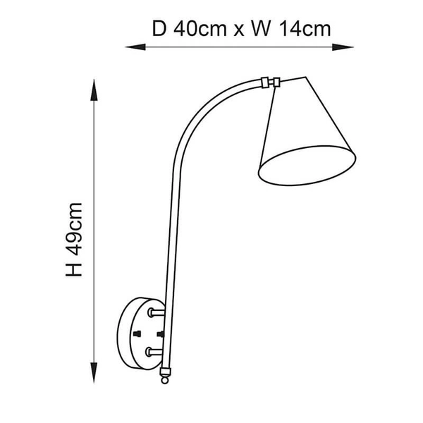 Regulowana lampa przyścienna Radha 93144 do czytania mosiądz