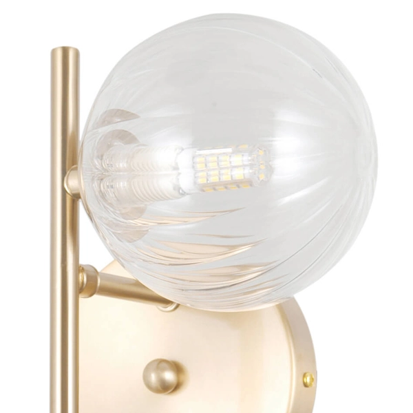 Ścienna lampa szklane kule Toledo WL-40717-2-HBR złoty przezroczysty