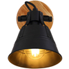 Skandynawska LAMPA ścienna GÜNTHER 15466S-1 Globo metalowa OPRAWA kinkiet regulowany czarny drewniany