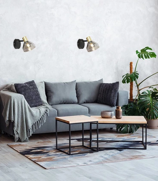 Ścienna lampa loftowa GREGORY 21-76724 szklana regulowany przydymiony