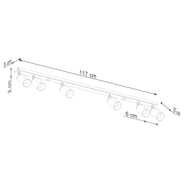 Sufitowa lampa na belce Winx SL.1372 Sollux metalowa chrom czarny