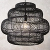 Zwisowa lampa rattanowa L&-198474 Light& do salonu boho czarna