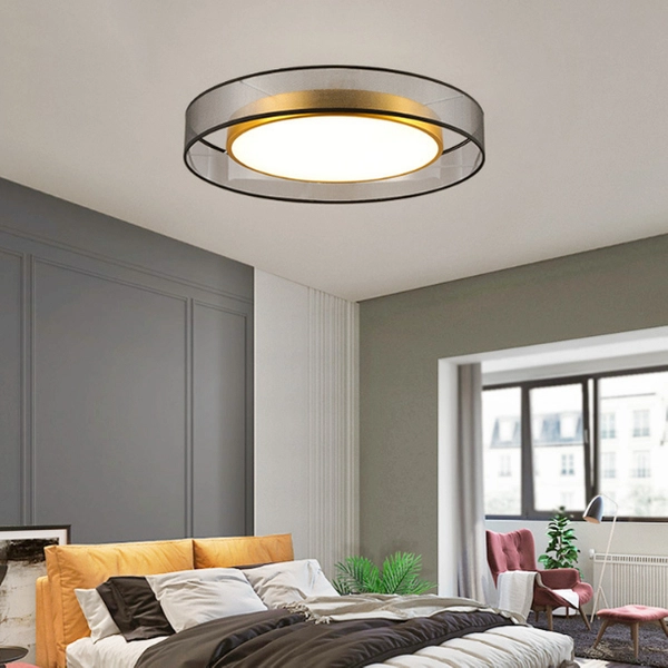 Okrągła lampa sufitowa Golden eye MDG60NW LED 60W 4000K srebrna mosiądz