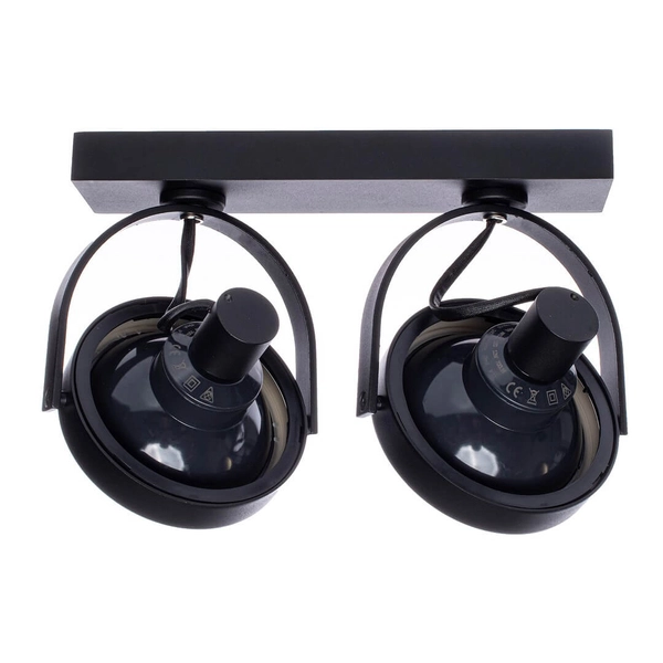 Sufitowa LAMPA plafon LUGAR ML5706 Milagro metalowa OPRAWA regulowane reflektorki okrągłe natynkowe czarne