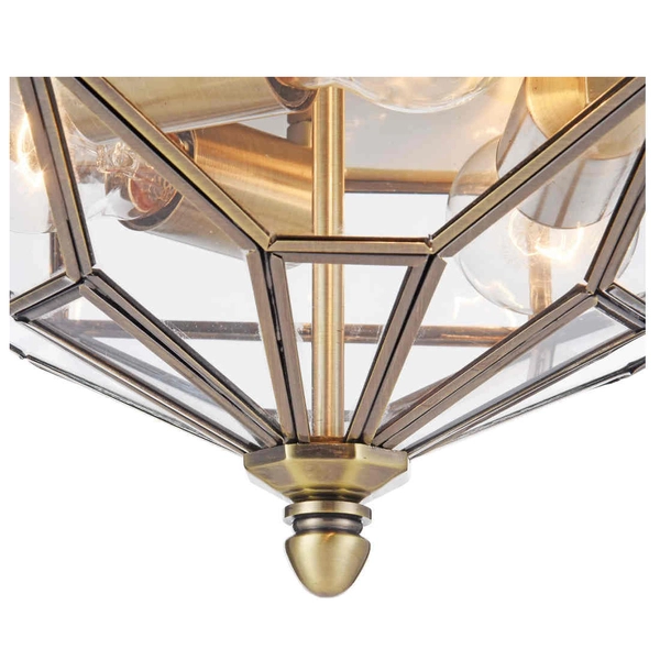 LAMPA sufitowa ZEIL H356-CL-03-BZ Maytoni szklana OPRAWA plafoniera klatka brąz