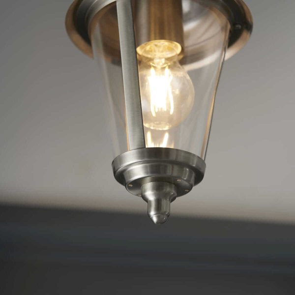 Zewnętrzna lampa wisząca Klien YG-865-SS Endon IP44 srebrna przezroczysta