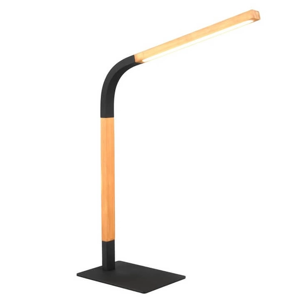 Drewniana lampka gabinetowa Norris 545210132 LED 7W 3000K brązowa czarna