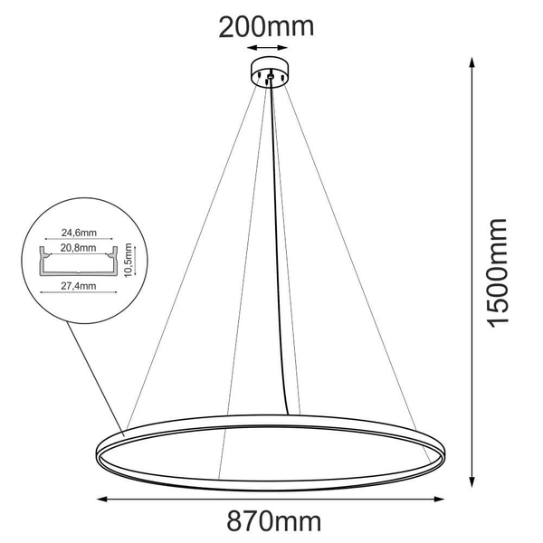 Lampa wisząca Agari 5335 Shilo LED 54,6W 4000K rings do salonu złota
