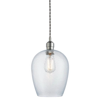 Szklana lampa wisząca  L&-1104233 nad stół kopułowa przezroczysta nikiel