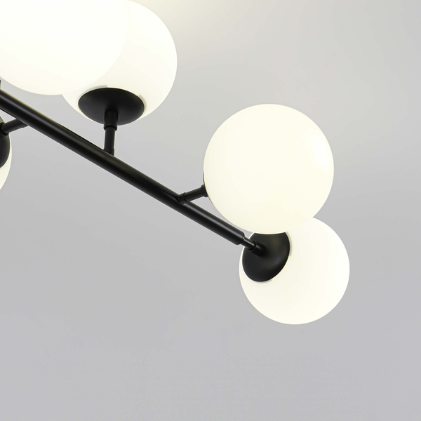 Modernistyczna lampa sufitowa DORADO LP-002/8P BK loftowa molekuły czarne białe OUTLET