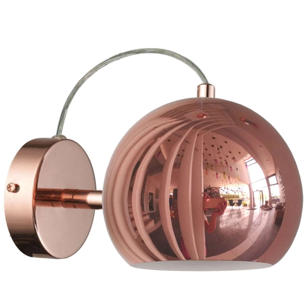 Kinkiet LAMPA ścienna RAME LP-2014/1W Light Prestige metalowa OPRAWA kula ball miedziana OUTLET