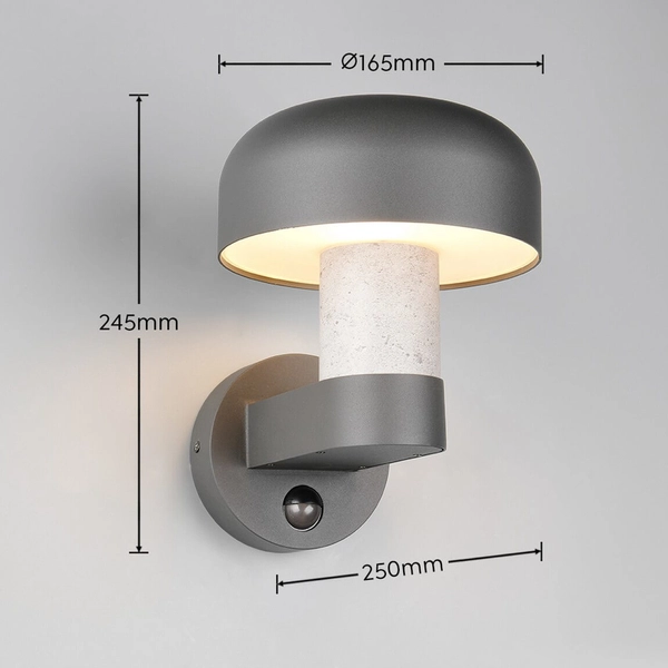 Ogrodowy kinkiet ścienny FRASER 262569178 metalowy IP54 szary