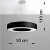 Abażurowa LAMPA wisząca SL.0750 okrągła OPRAWA zwis materiałowy czarny
