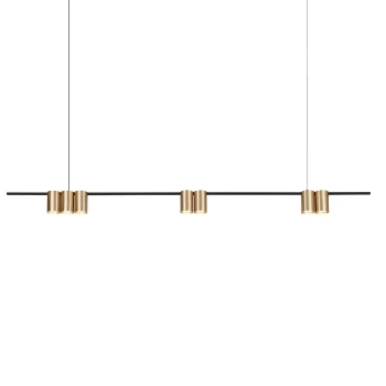 Lampa wisząca tuba GENESIS ML0372 metalowa czarna złota