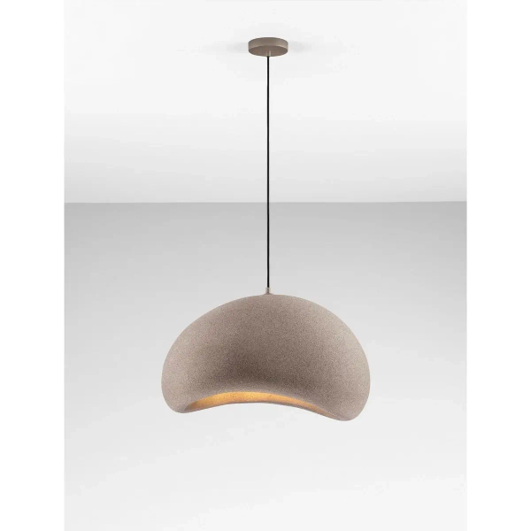 Zwisowa lampa japandi PALINZA LE45324 z żywicy kopuła brązowa