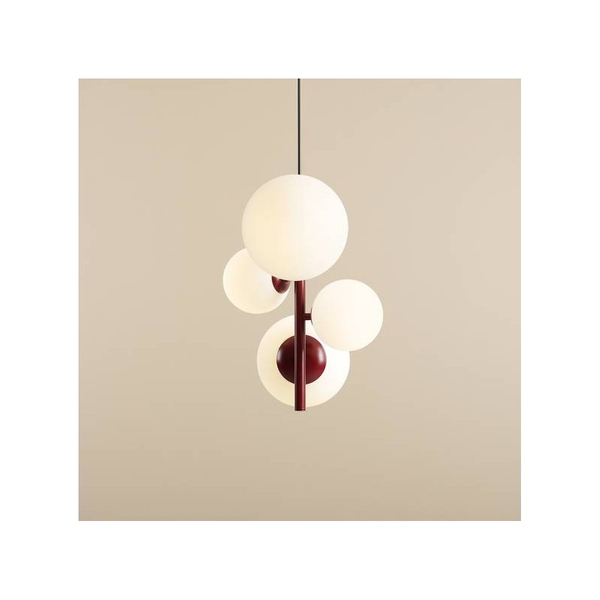 Modna lampa wisząca Bloom 1091L15 ball do salonu czerwona