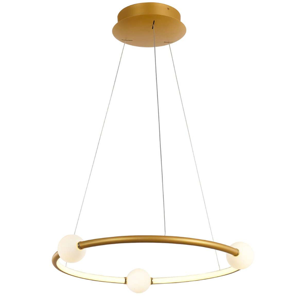Loft LAMPA wisząca LOZANNA PND-20112035-1A-GD Italux okrągła OPRAWA metalowa LED 36W 3000K zwis kule brąz antyczny białe