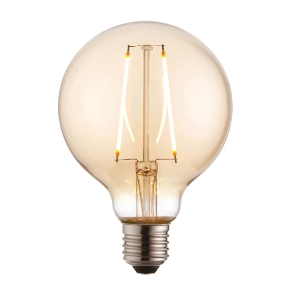 Kulista żarówka E27 77109 LED 2W 2200K szklana bursztynowa