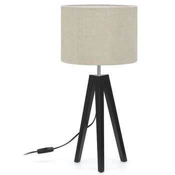 Abażurowa LAMPA stołowa LUNDEN 107944 Markslojd biurkowa LAMPKA stojąca nocna na trójnogu beżowa czarna