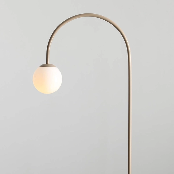 Stojąca lampa podłogowa do salonu UNA 1116A17 Aldex kulista beżowy
