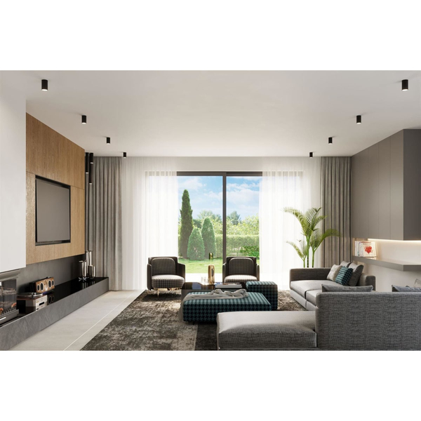 Czarna tuba sufitowa SL.1003 metalowa lampa do salonu