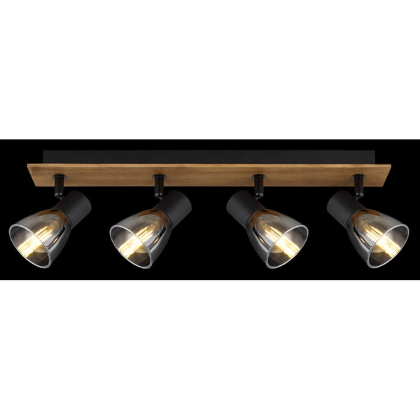 Lampa reflektorowa Claude 54307-4W drewno przydymiona