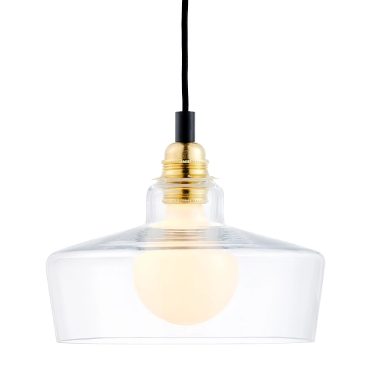 Wisząca LAMPA skandynawska LONGIS 10873105 Kaspa loftowa OPRAWA szklany ZWIS okrągły złoty przezroczysty czarny