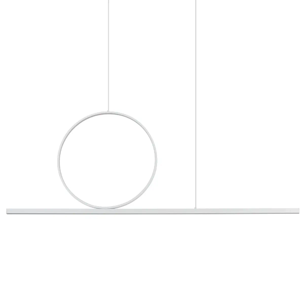Podłużna lampa wisząca LINEO 11885 LED 39W 3000K ring biały