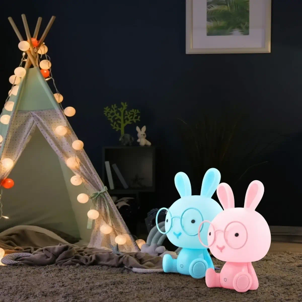 Stołowa lampka dekoracyjna KRÓLIK 327048 LED 2,5W USB dziecięca niebieska