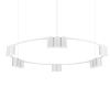 Wisząca lampa tuba GENESIS ML0377 podłużna metalowa biała
