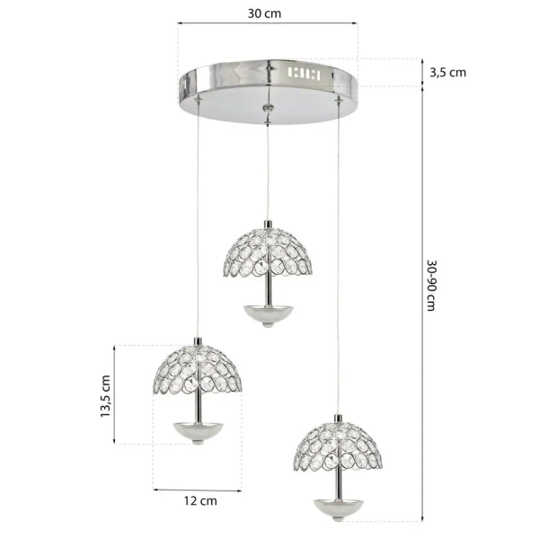 Lampa wisząca kryształowa VENUS ML316 LED 5W 4000k glamour chrom