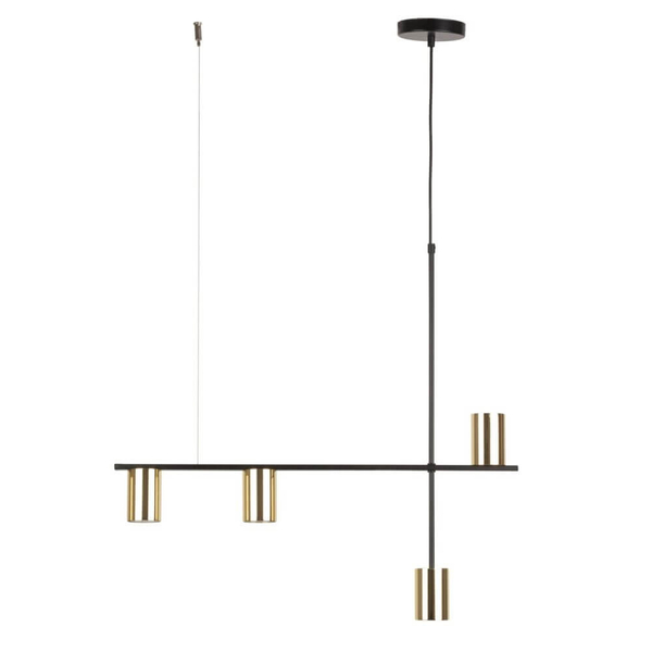 Mosiężna lampa wisząca Vendo 33690 Sigma metalowa reflektory złota czarna