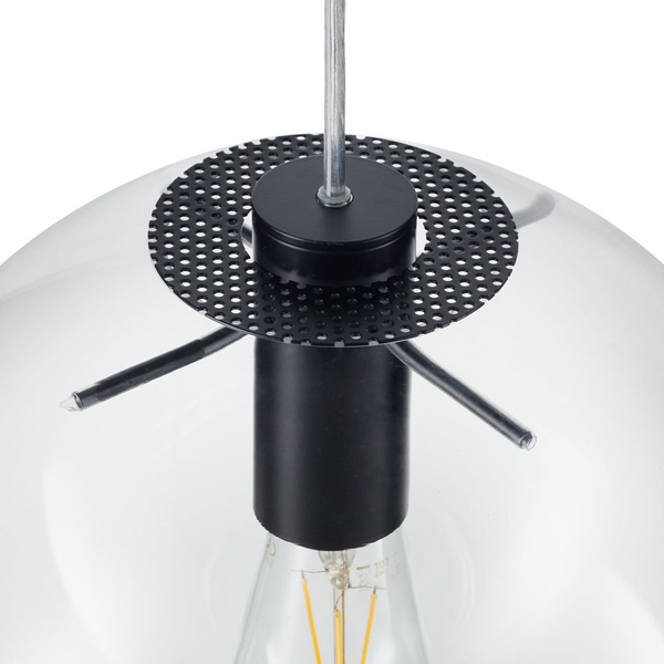 Wisząca lampa Tonda ST-8722P-M black Step kula ball przezroczysta