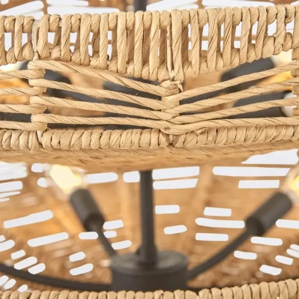 Ekologiczny żyrandol do salonu Ophelia QN-OPHELIA-13P-BK-CAM rattan brązowy