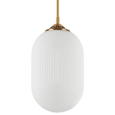Wisząca LAMPA loftowa ARJONA LE41881 Luces Exclusivas szklana OPRAWA zwis modernistyczny biały mosiądz