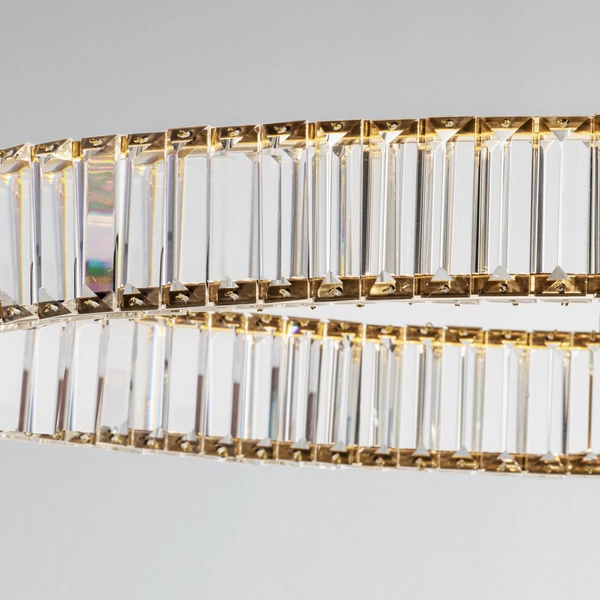 Ring lampa wisząca Bauta crystal LED 47W 3500K nad stół złota