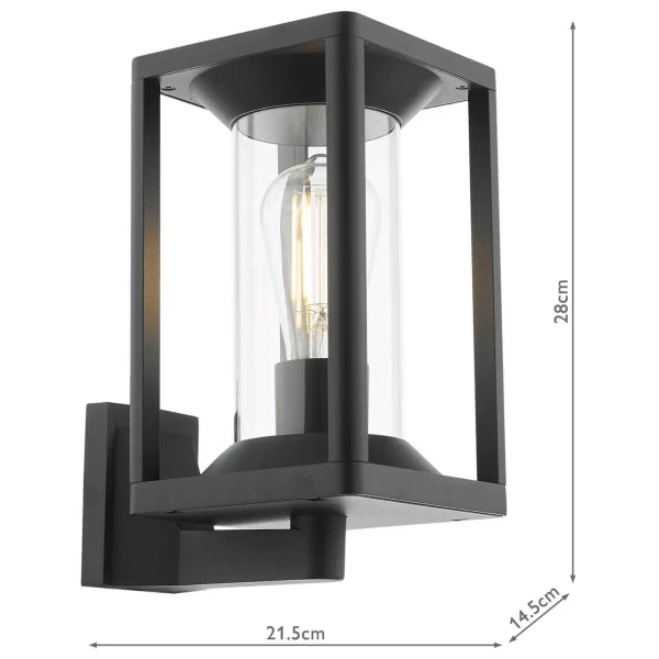 Elewacyjna lampa naścienna Mackenzie MAC1622 latarenka IP65 czarny