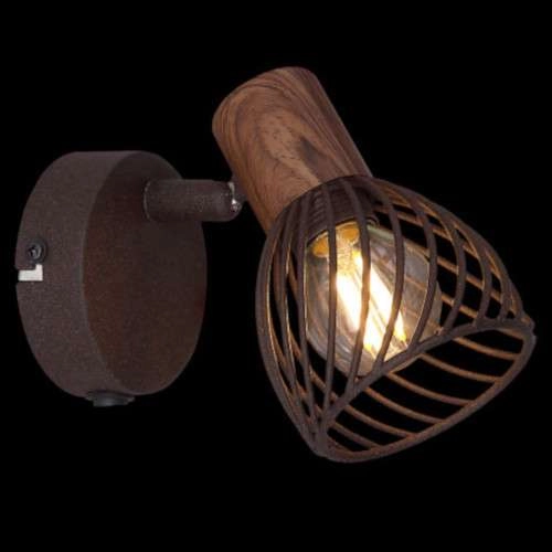 Kinkiet LAMPA ścienna ISABELLE 54817-1 Globo rustykalna OPRAWA metalowa klatka art deco rdzawa