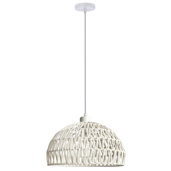 Wisząca lampa pleciona Balli 31-26910 abażurowa biała