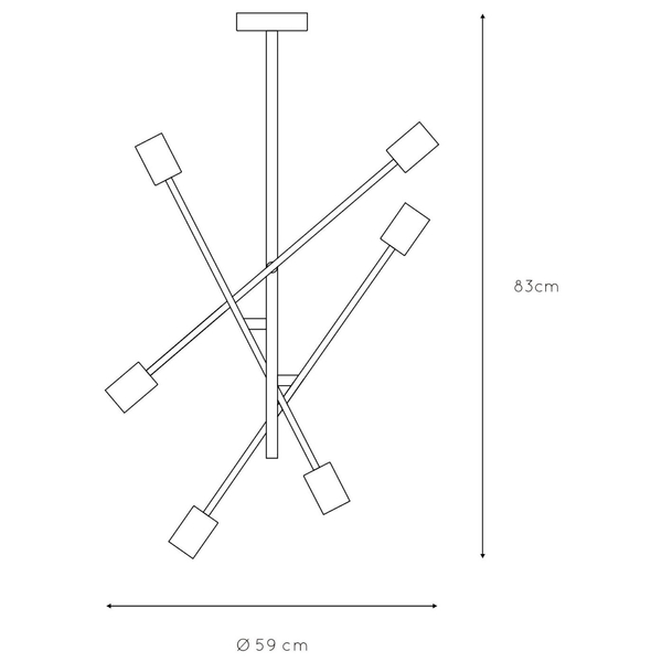 Industrialna LAMPA sufitowa LESTER 21119/06/30 Lucide metalowa OPRAWA loftowa molecular czarna