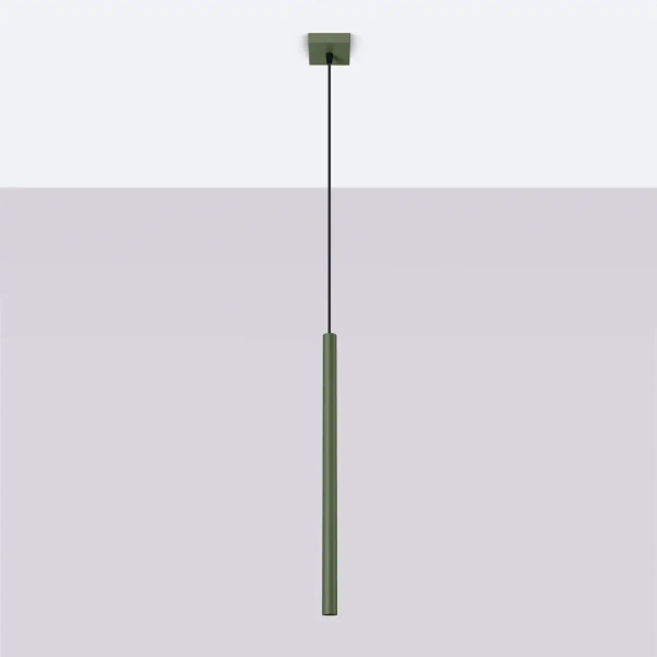 Lampa wisząca ryflowana PASTELO SL.1518 tubka podłużna oliwkowa