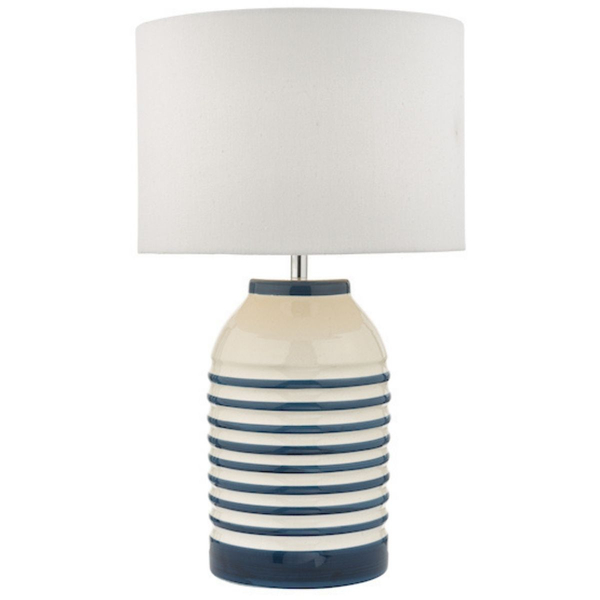 Ceramiczna lampa stołowa Zabe ZAB4223 Dar Lighting w paski niebieska biała