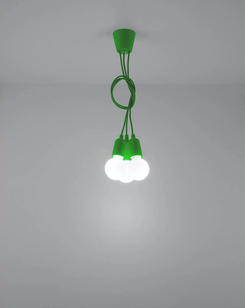 LAMPA wisząca SL.0582 pająk OPRAWKA zwis industrialny przewody kable zielony